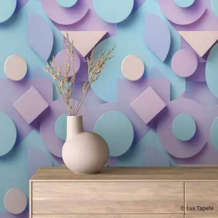 3d pastelna tapeta geometrijski oblici moderan dizajn