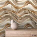 3D 0061 | Lux Tapete 3d tapeta talasi bež moderan zid dezen